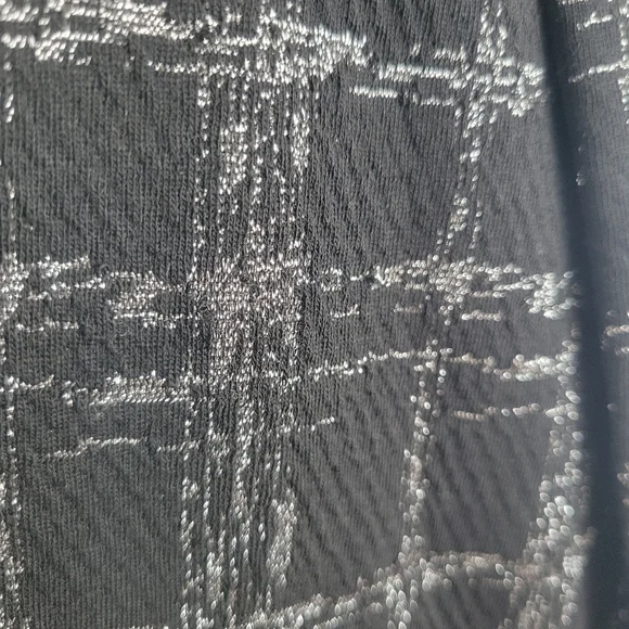 APT. 9 Ponte Stretch Knit Jacket Shine Plaid L NWT Black & Silver - Picture 4 of 16